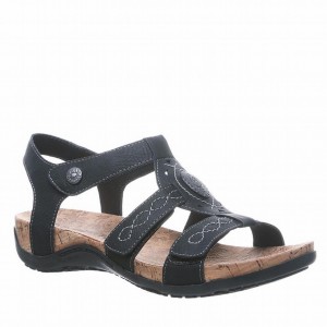 Bearpaw Ridley Wide サンダル レディース 黒 | NNV631DI