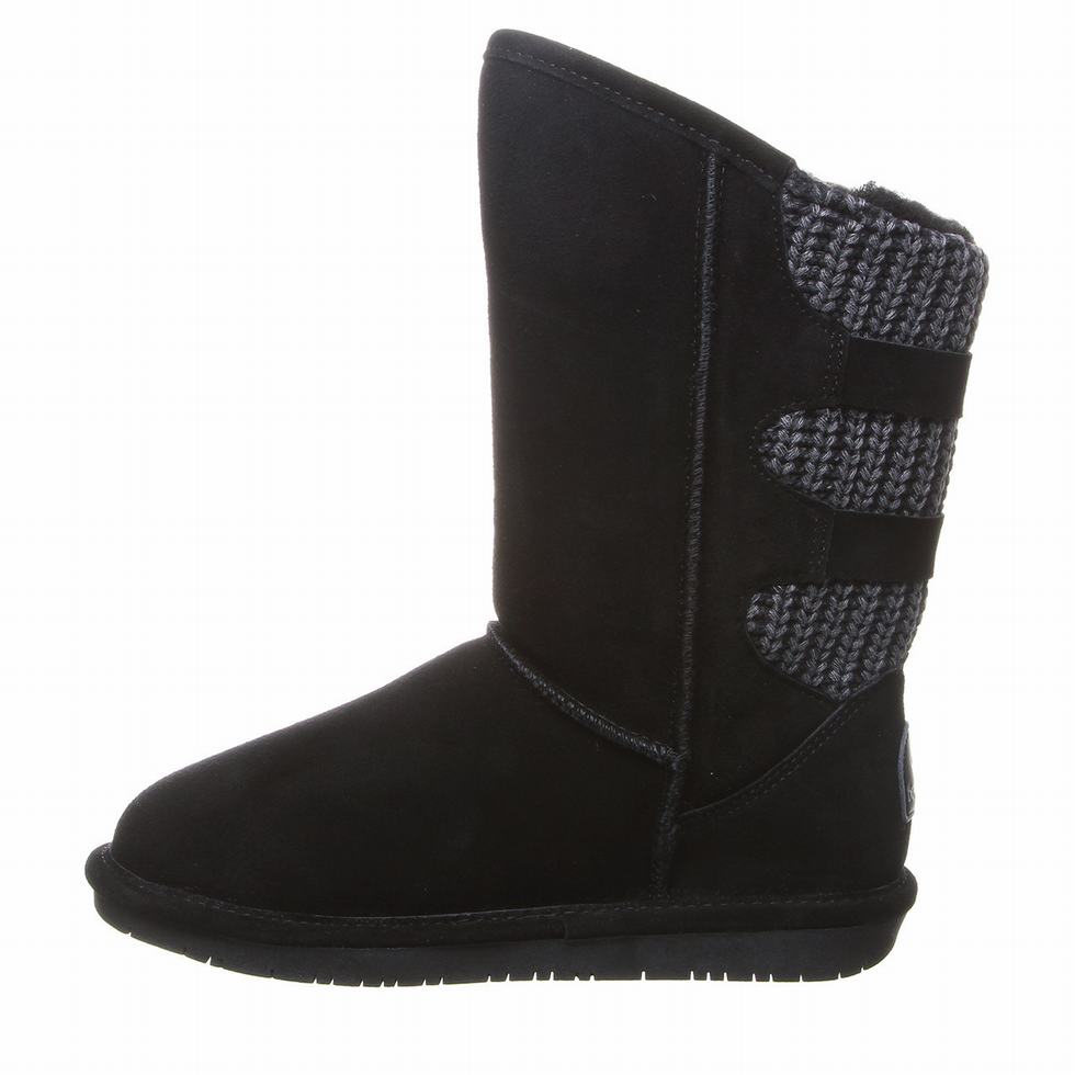 Bearpaw Boshie Wide サイハイブーツ レディース 黒 | CBH4850CC