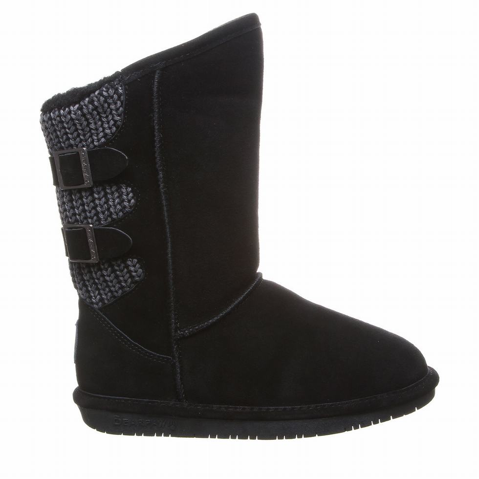 Bearpaw Boshie Wide サイハイブーツ レディース 黒 | CBH4850CC