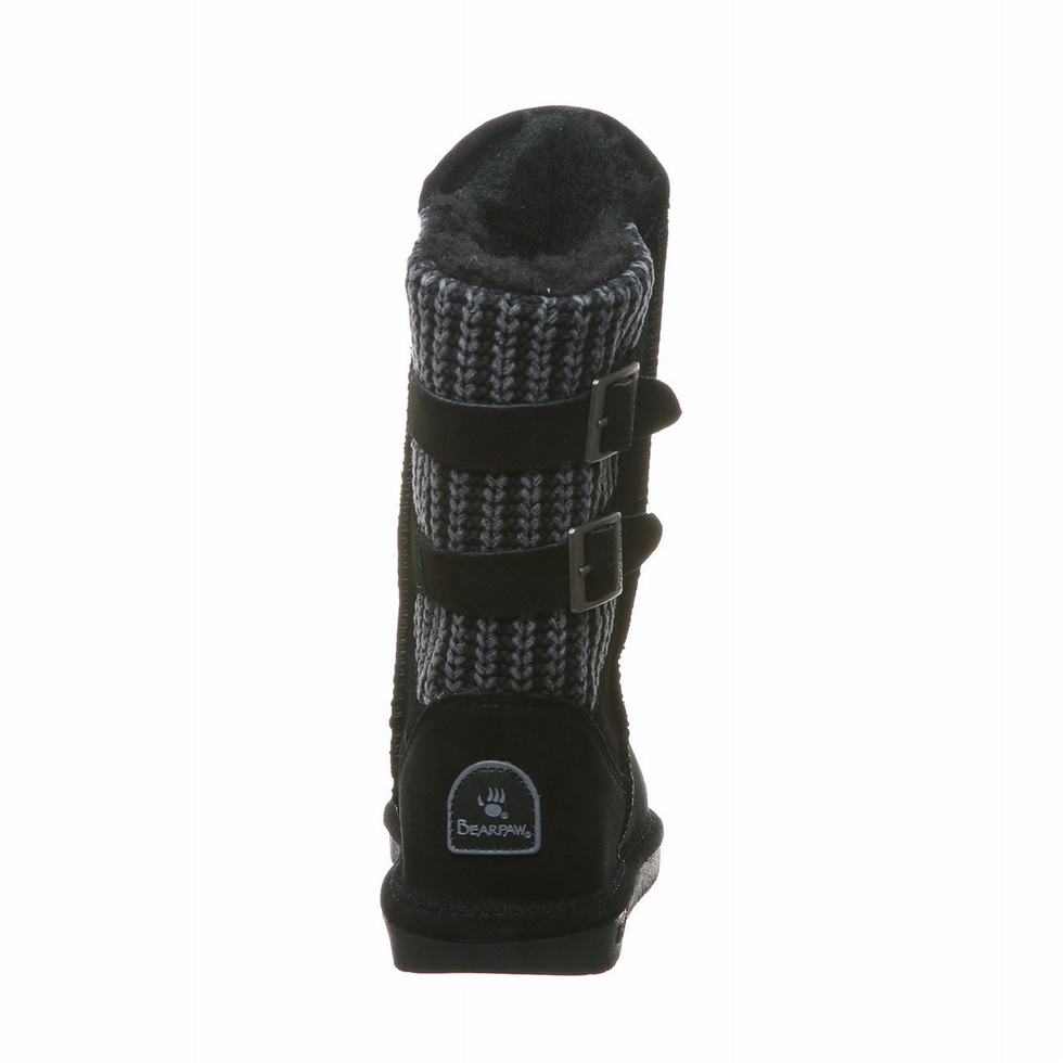 Bearpaw Boshie Wide サイハイブーツ レディース 黒 | CBH4850CC