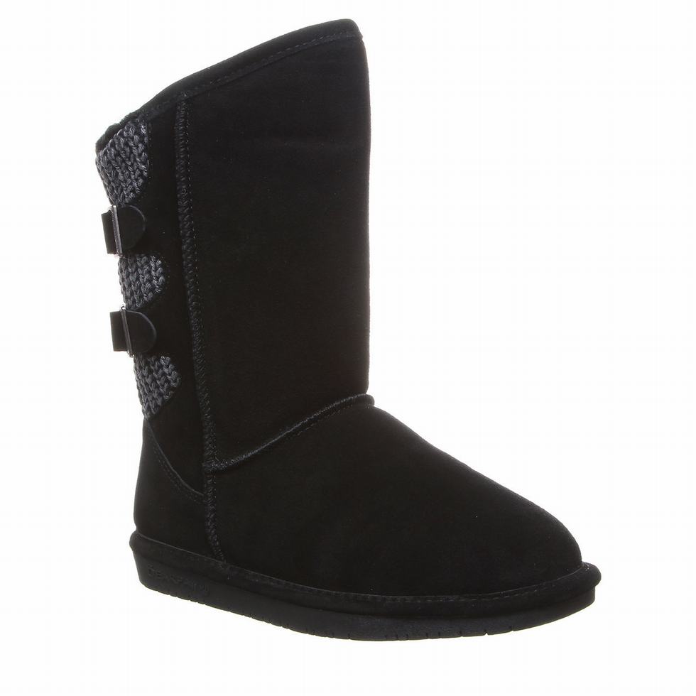 Bearpaw Boshie Wide サイハイブーツ レディース 黒 | CBH4850CC