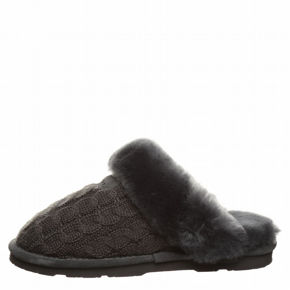 Bearpaw Effie スリッパ レディース 黒 | MQL229RY