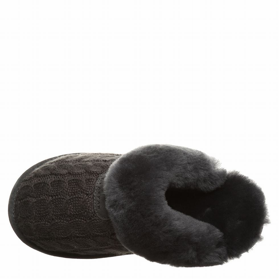 Bearpaw Effie スリッパ レディース 黒 | MQL229RY