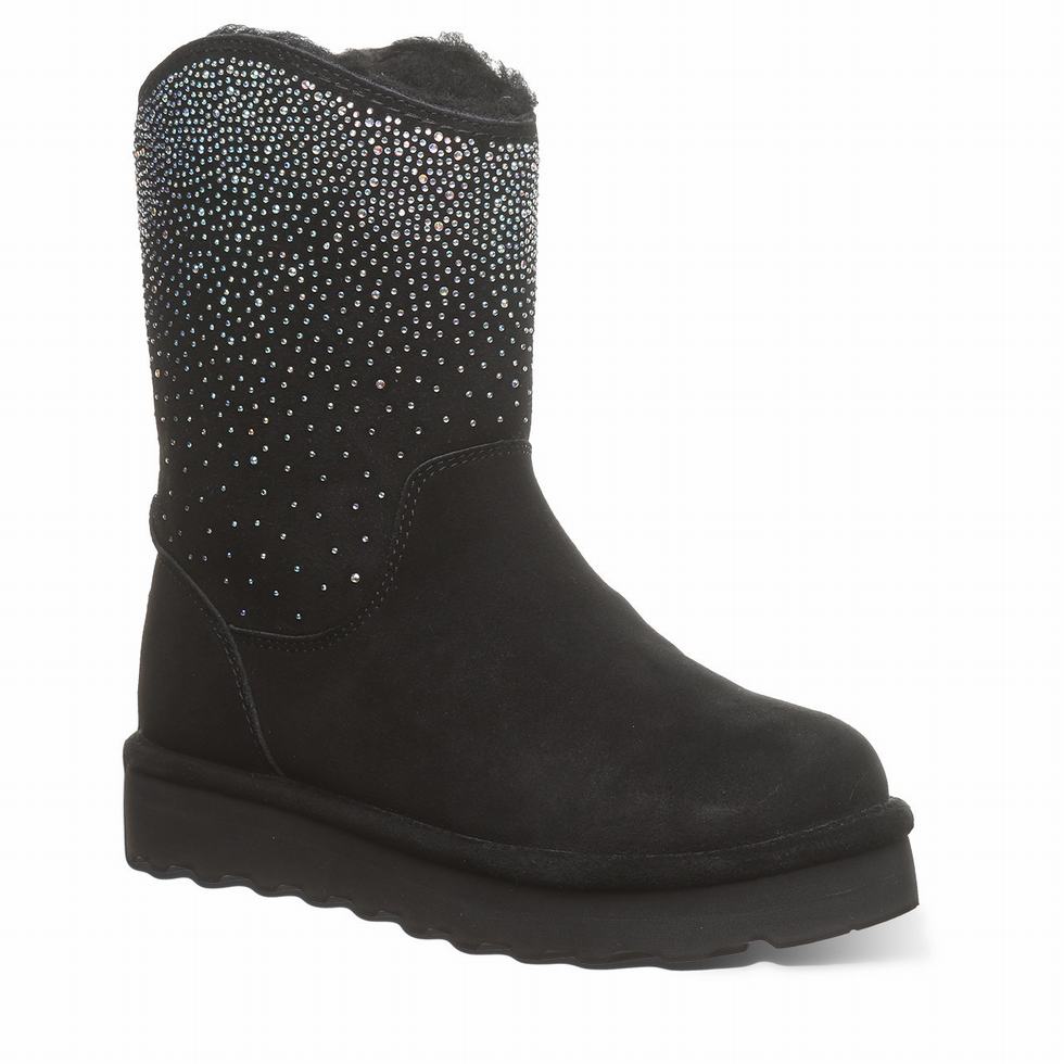 Bearpaw Glam Platform Lo ブーツ レディース 黒 | YQS232YH