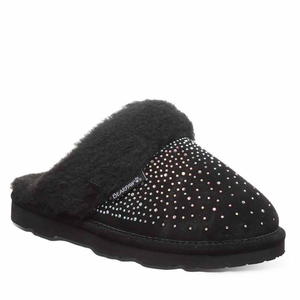 Bearpaw Loki Exotic スリッパ レディース 黒 | KIG9977YG