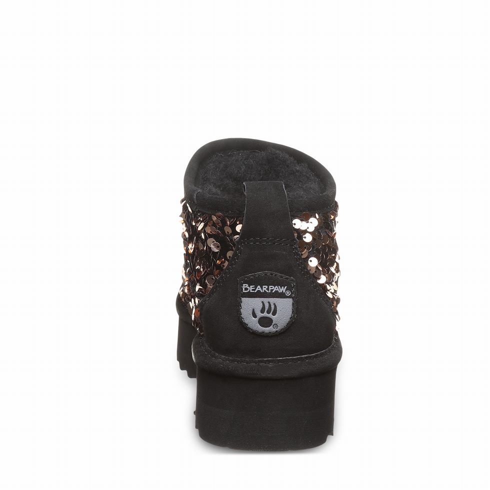 Bearpaw Retro Super Shorty Sequin 厚底ブーツ レディース ブラウン | DCO6359VH