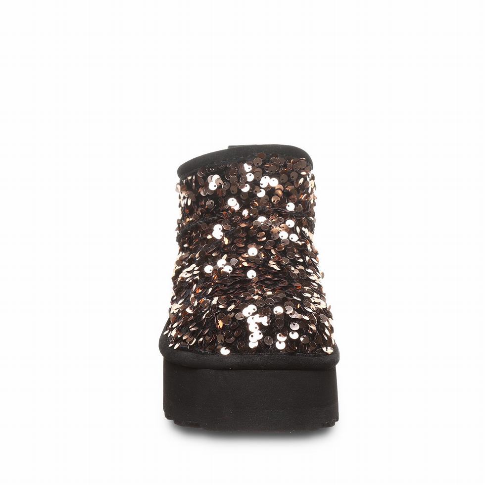 Bearpaw Retro Super Shorty Sequin 厚底ブーツ レディース ブラウン | DCO6359VH