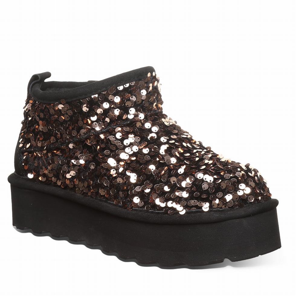 Bearpaw Retro Super Shorty Sequin 厚底ブーツ レディース ブラウン | DCO6359VH