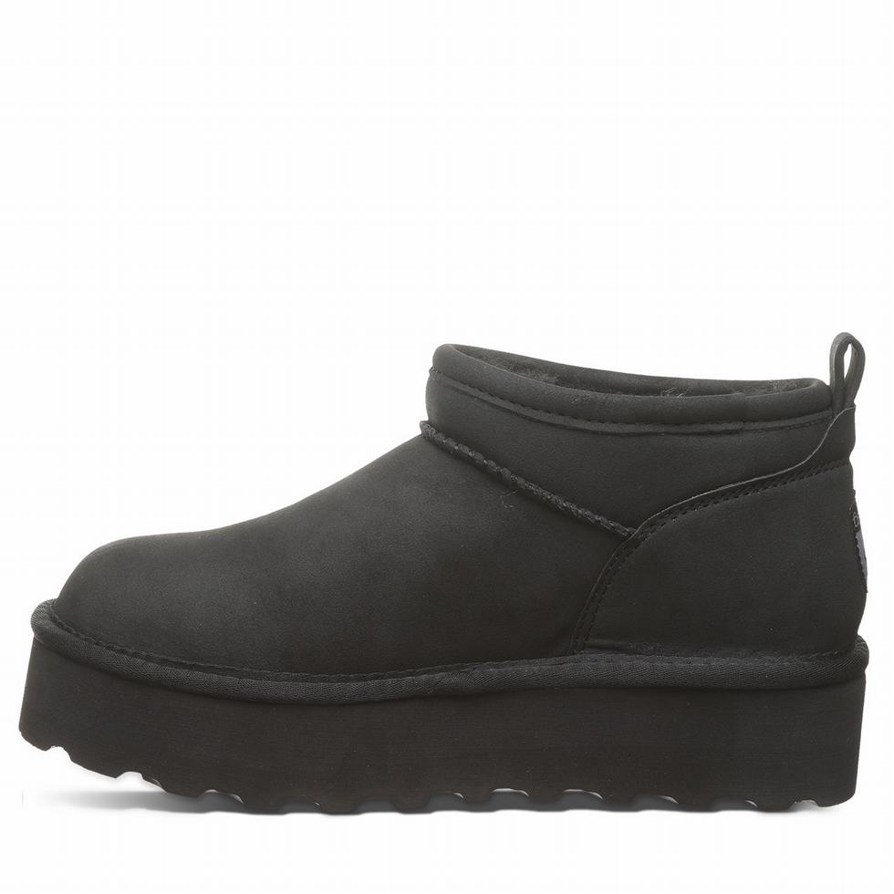 Bearpaw Retro Super Shorty Vegan 厚底ブーツ レディース 黒 | INO7351PC