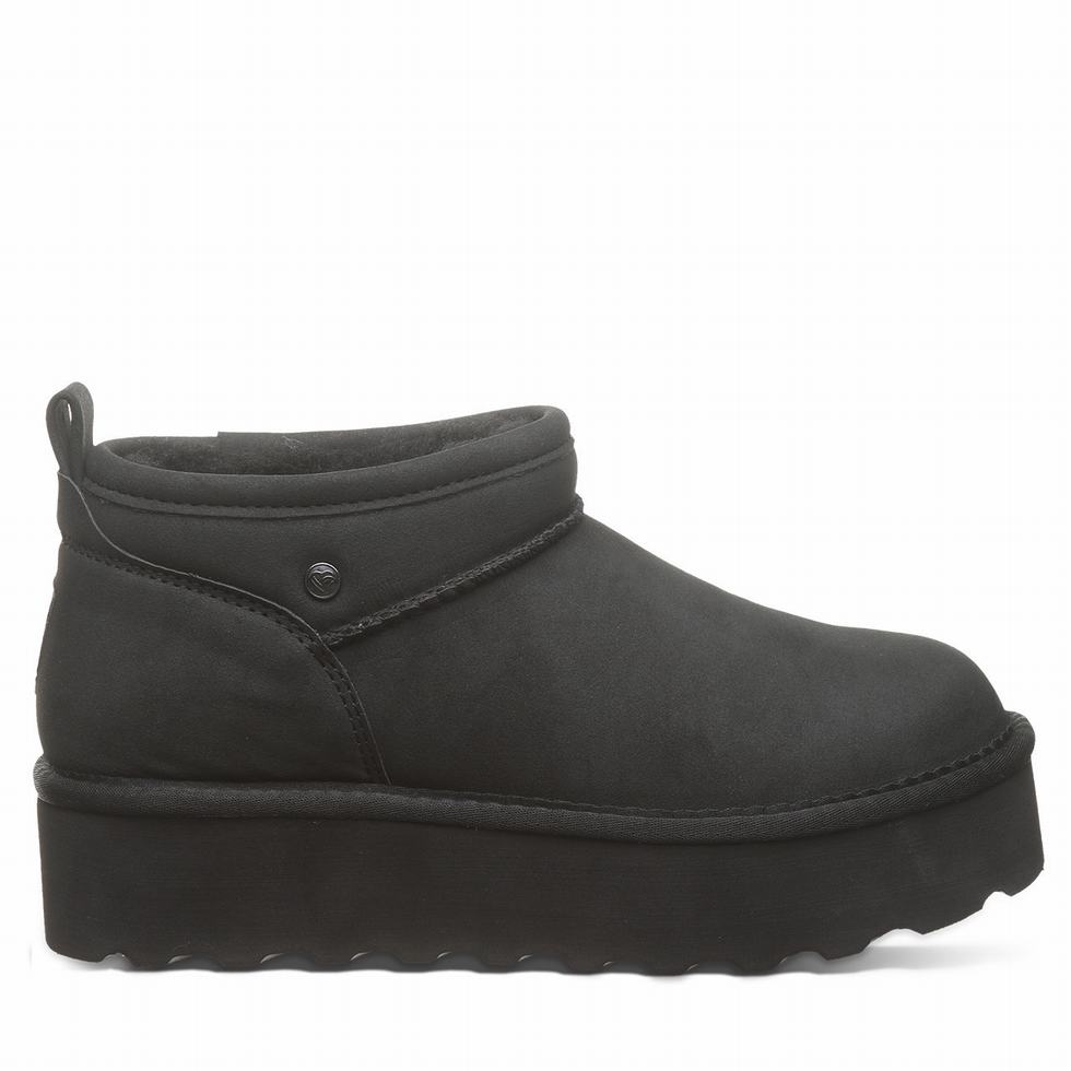 Bearpaw Retro Super Shorty Vegan 厚底ブーツ レディース 黒 | INO7351PC