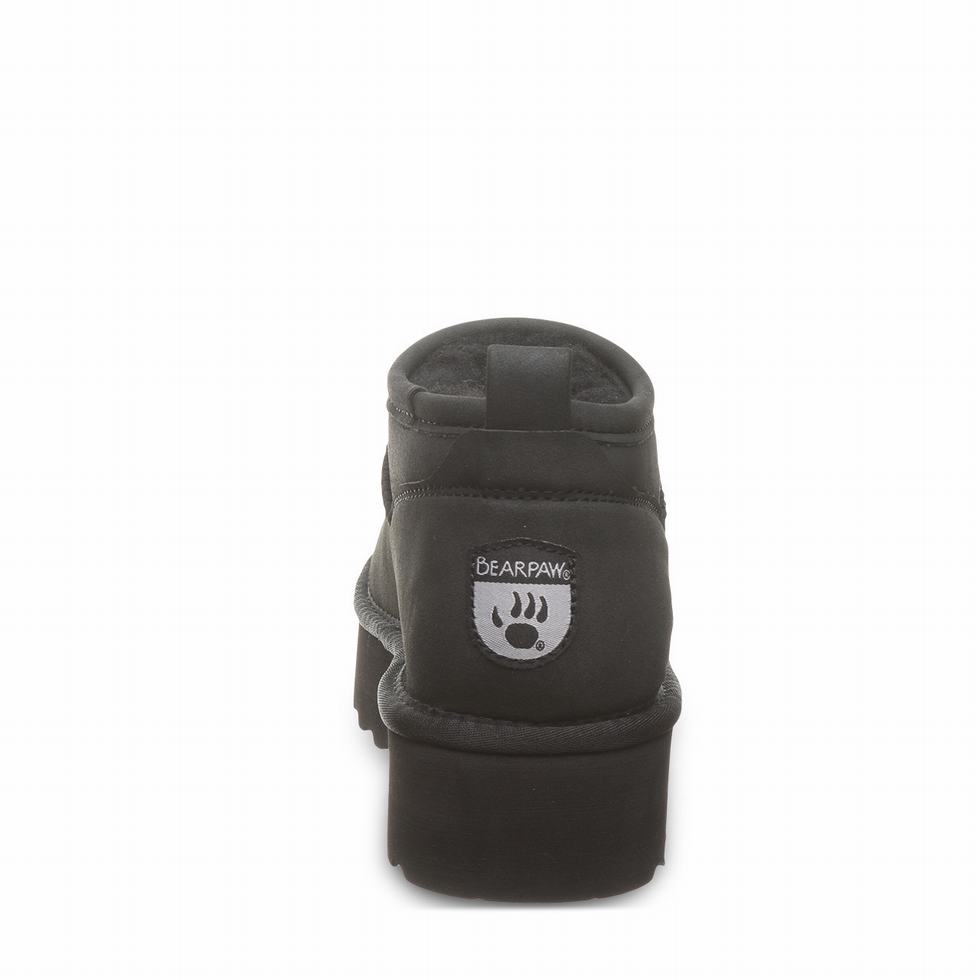 Bearpaw Retro Super Shorty Vegan 厚底ブーツ レディース 黒 | INO7351PC