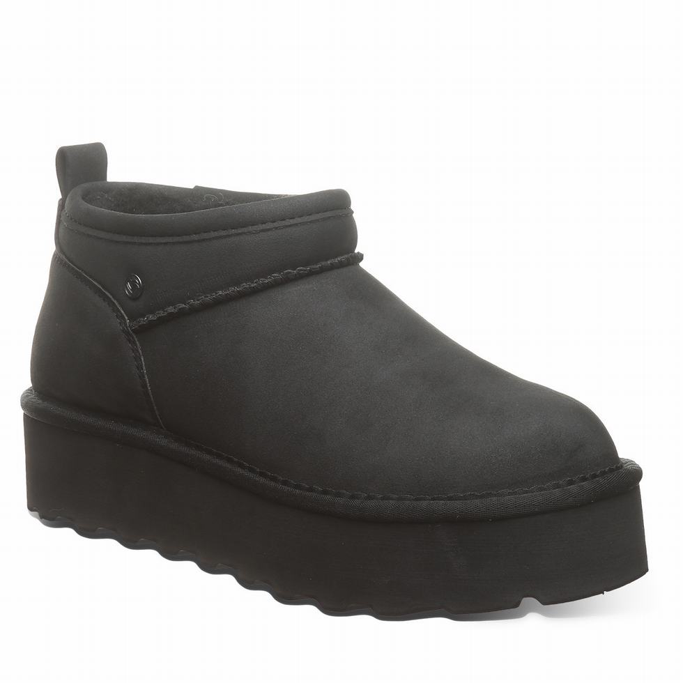 Bearpaw Retro Super Shorty Vegan 厚底ブーツ レディース 黒 | INO7351PC