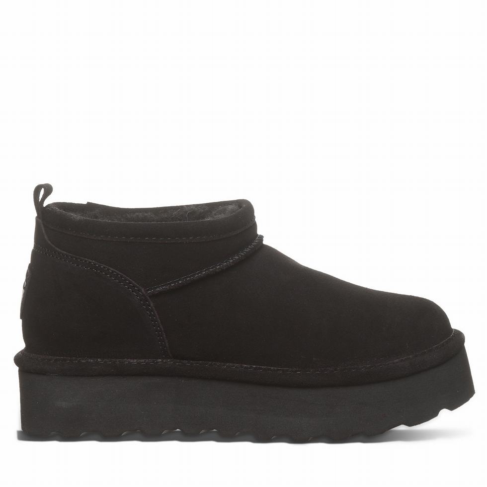 Bearpaw Retro Super Shorty 厚底ブーツ レディース 黒 | AIC1284UH