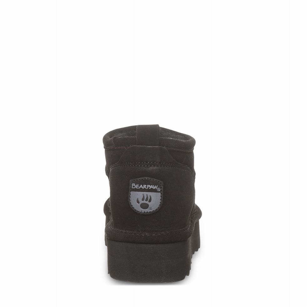 Bearpaw Retro Super Shorty 厚底ブーツ レディース 黒 | AIC1284UH