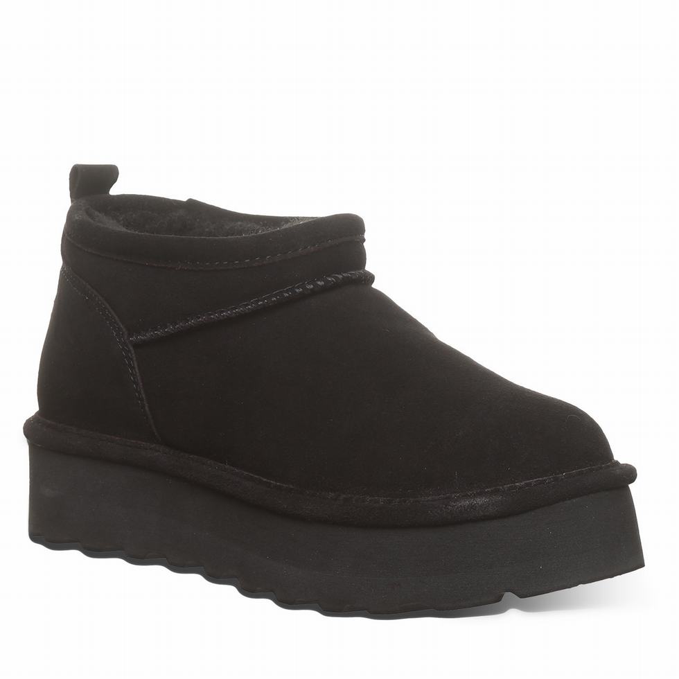 Bearpaw Retro Super Shorty 厚底ブーツ レディース 黒 | AIC1284UH